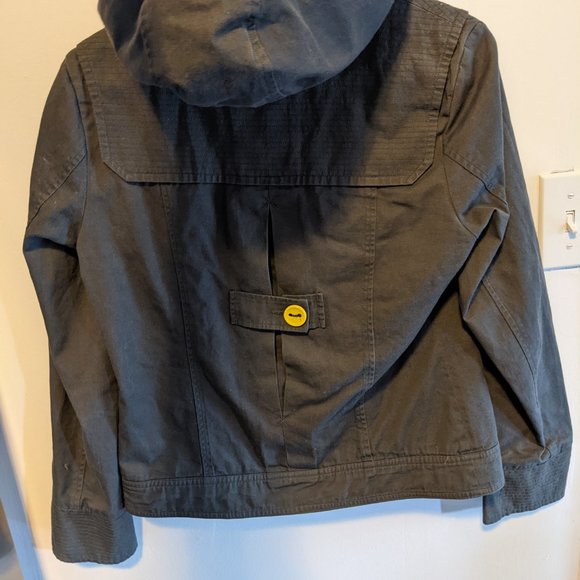 Light Fabric jacket with cute yellow buttons from ModCloth size Med - Picture 2 of 7